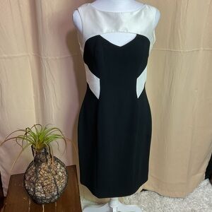 Theia Black and White  Dress